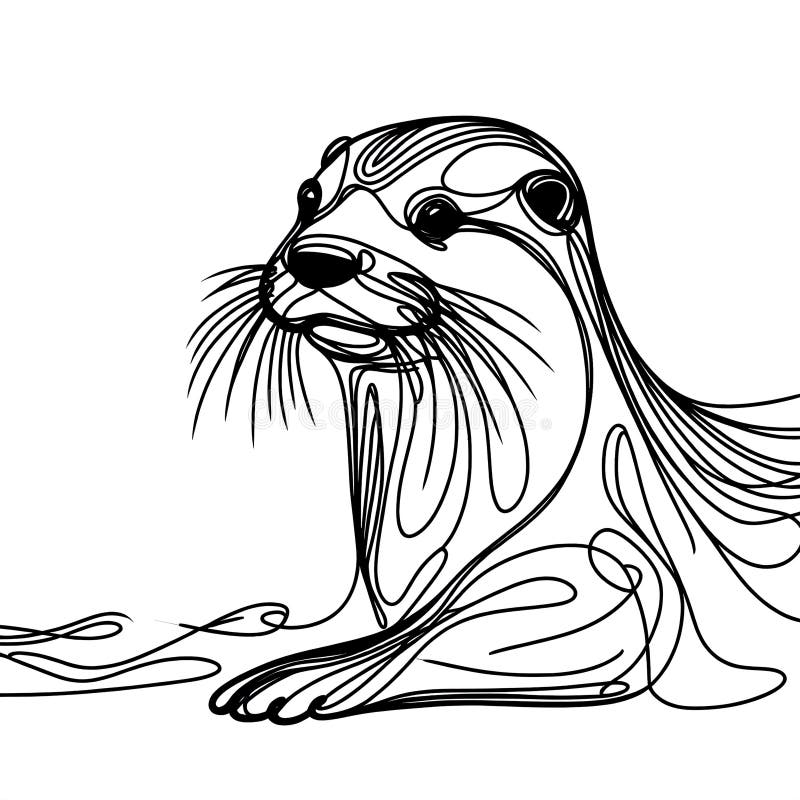 A Charming and Delightful Otter with a Lengthy Body is Portrayed in a ...