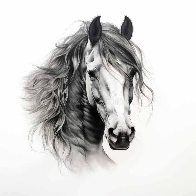 Horse Head, Horse in Sunlight, Pencil Drawing, Realism, Equine, Western  Art