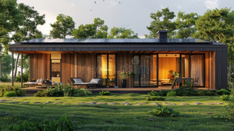 Charming House With Front Pond stock image