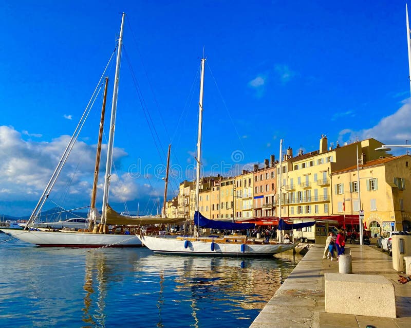 Trendy Beach Town of Saint Tropez in the South of France Editorial ...