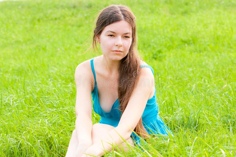 Charming woman on nature