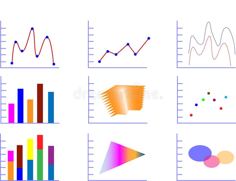 Bar Chart Line Chart Graph Info graphic set with various options Vector vector illustration