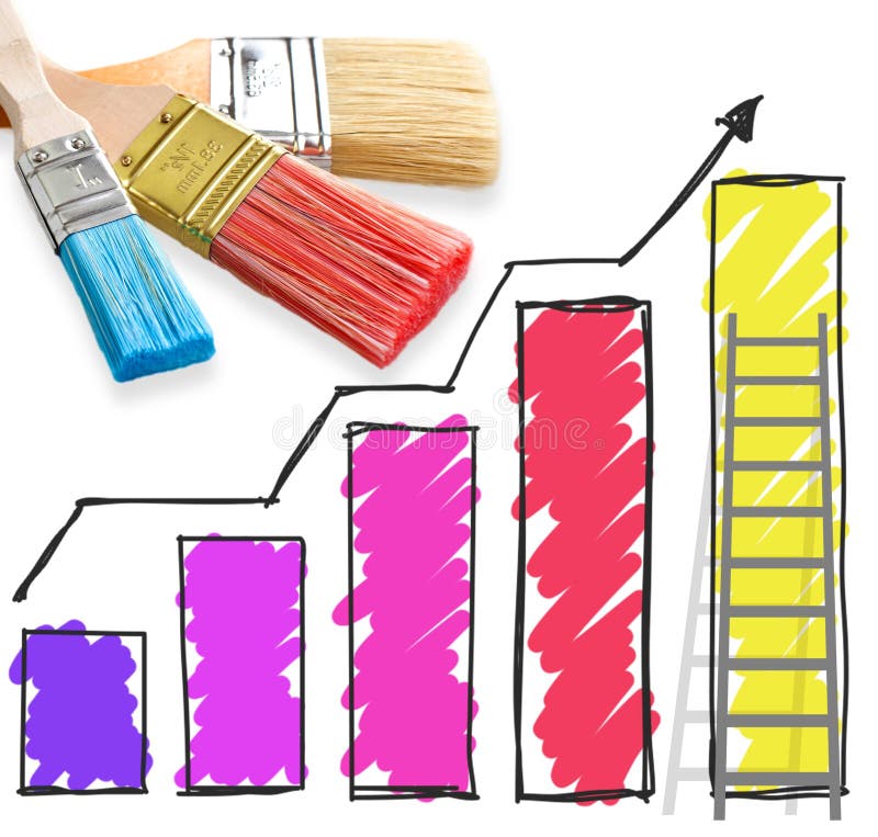 Chart and brush stock image. Image of trend, number 118934333