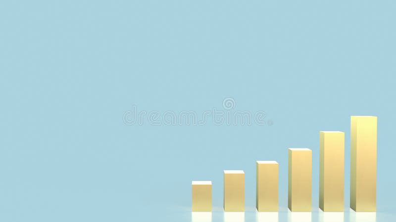 Graficul auriu privind fundalul albastru pentru conceptul de afaceri 3d vector illustration