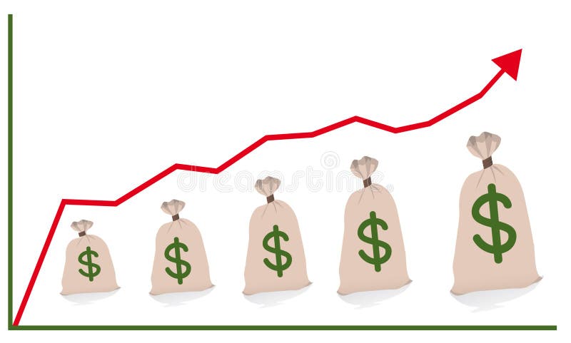 Chart with money bags