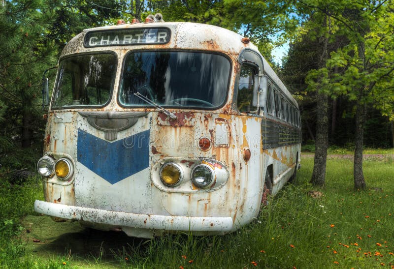 Charter Bus to Nowhere stock image