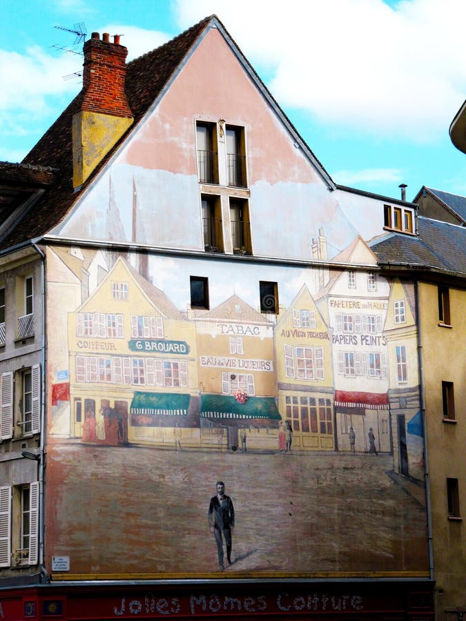 Chartres Graffiti o budownictwie miasta Chartres France Europe ilustracja wektor