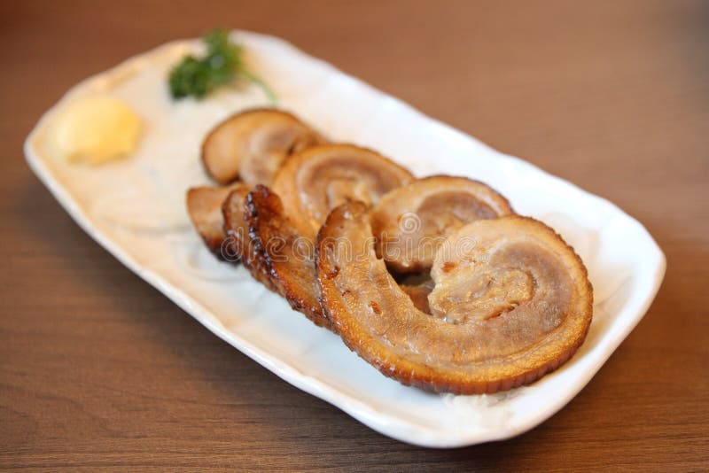 Chashu Don , Sliced Pork with Rice Japanese Food Stock Image Image of