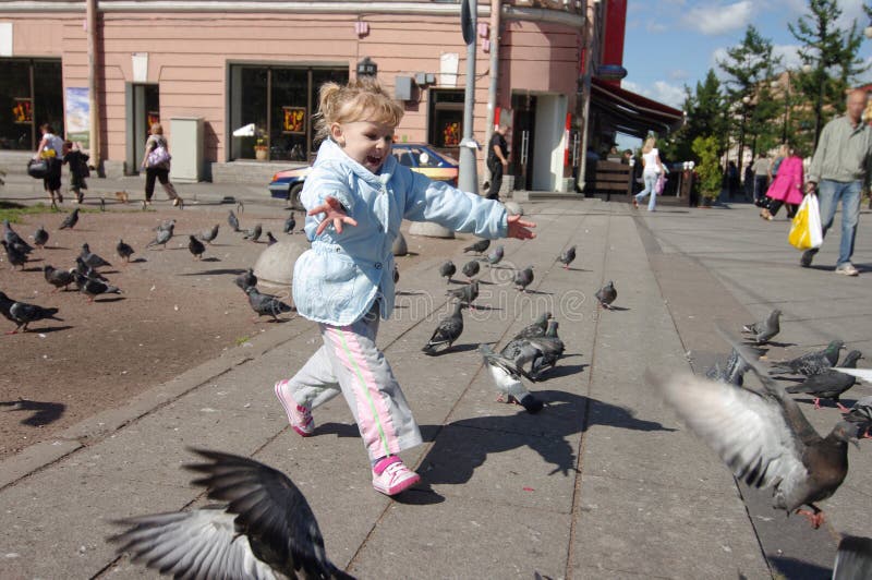 Chasing pigeons