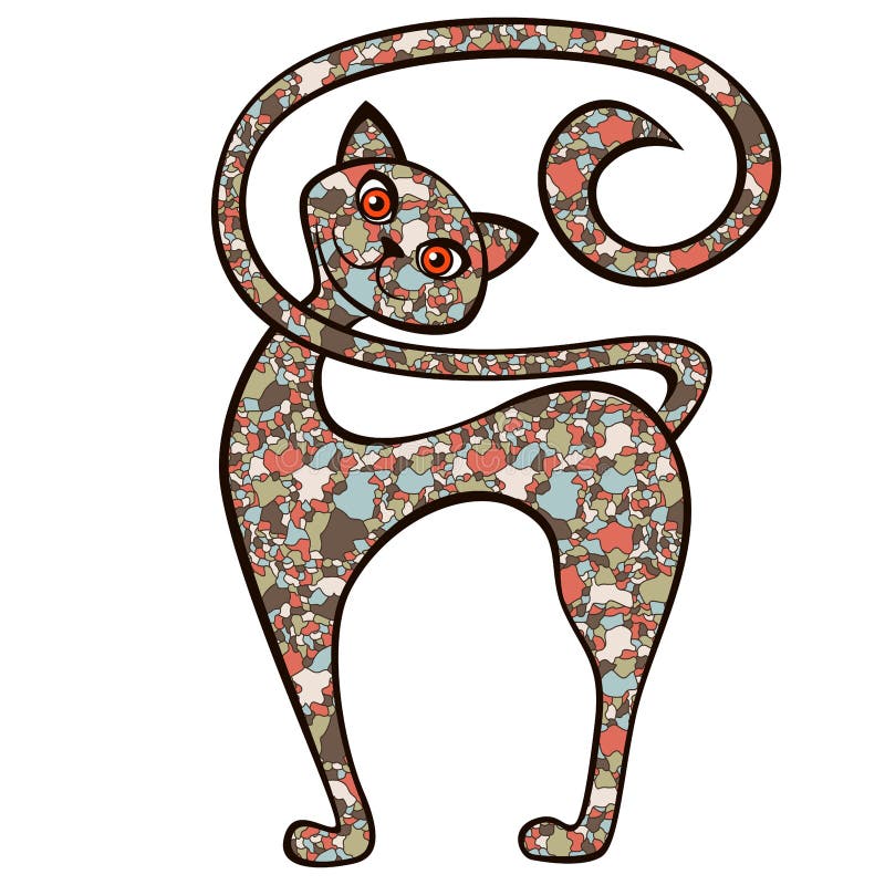 Les Pattes Du Chat Des Elements De Mosaique Illustration De Vecteur Illustration Du Salutation Chaton