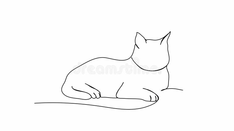 Chat. animation de dessin sur une ligne. clip vidéo avec canal alpha.