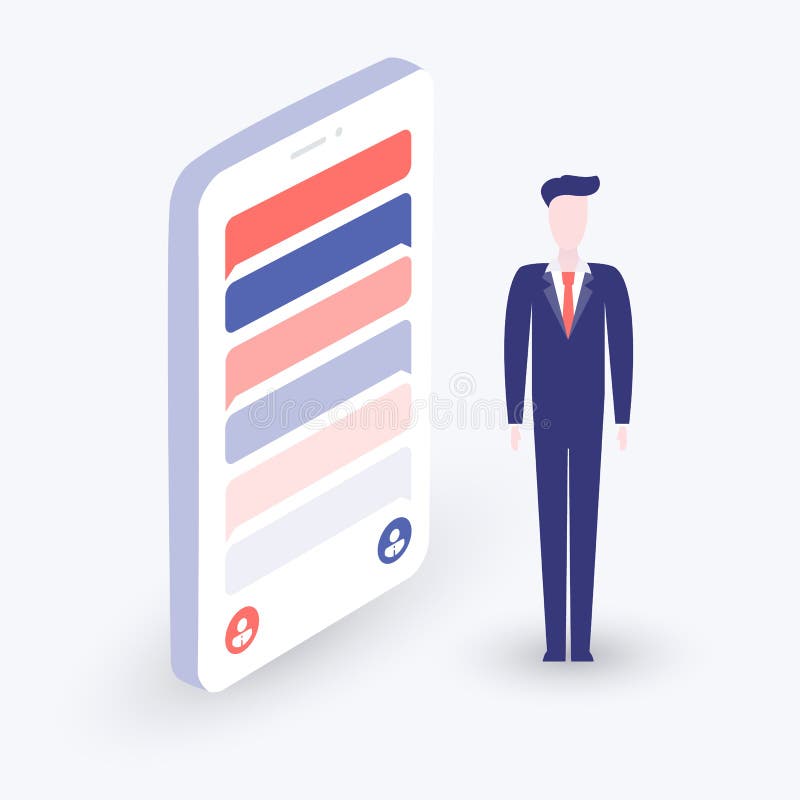 Chat App Design Concept - Global Mobile Communication, Talk, Chatting in the Internet, Online Messaging Application vector illustration