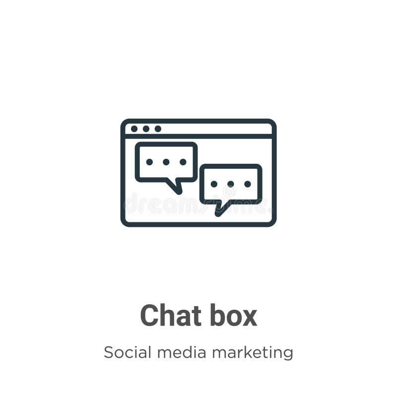 Chat Box Outline Vector Icon Thin Line Black Chat Box Icon Flat Vector Simple Element Illustration From Editable Social Concept Stock Vector Illustration Of Outline Text