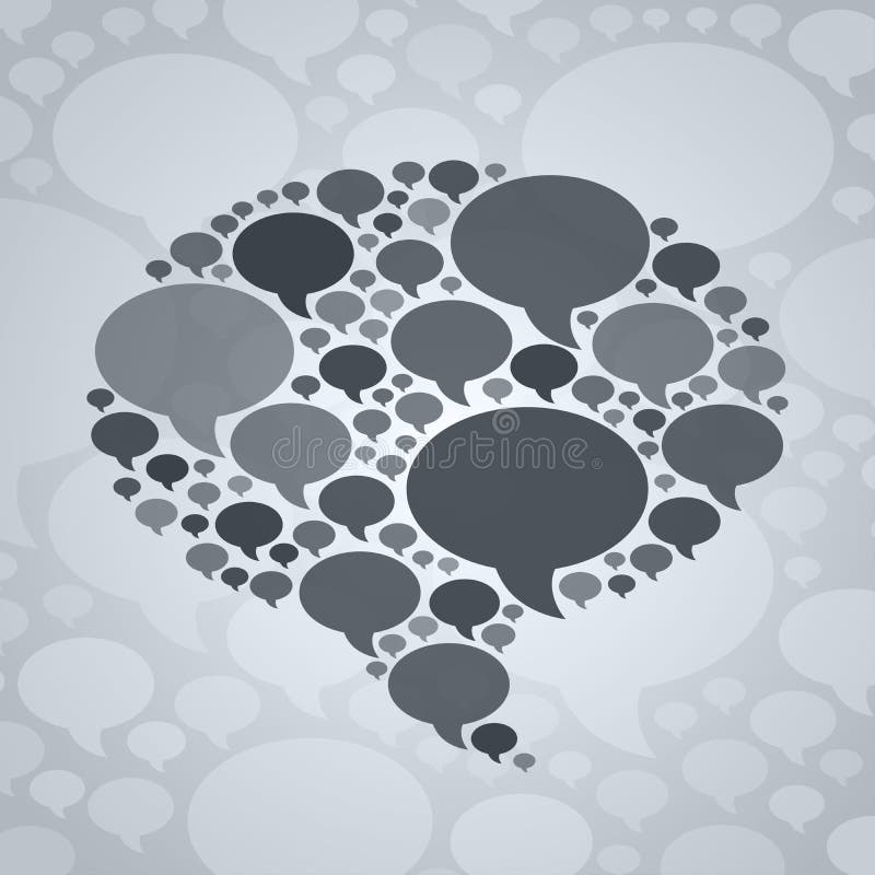 Chat bubble symbol on grey background