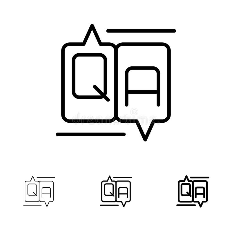 Chat, Comment, Education, Message Bold and thin black line icon set stock illustration Chat, Comment, Education, Message Bold and thin black line icon set stock illustration