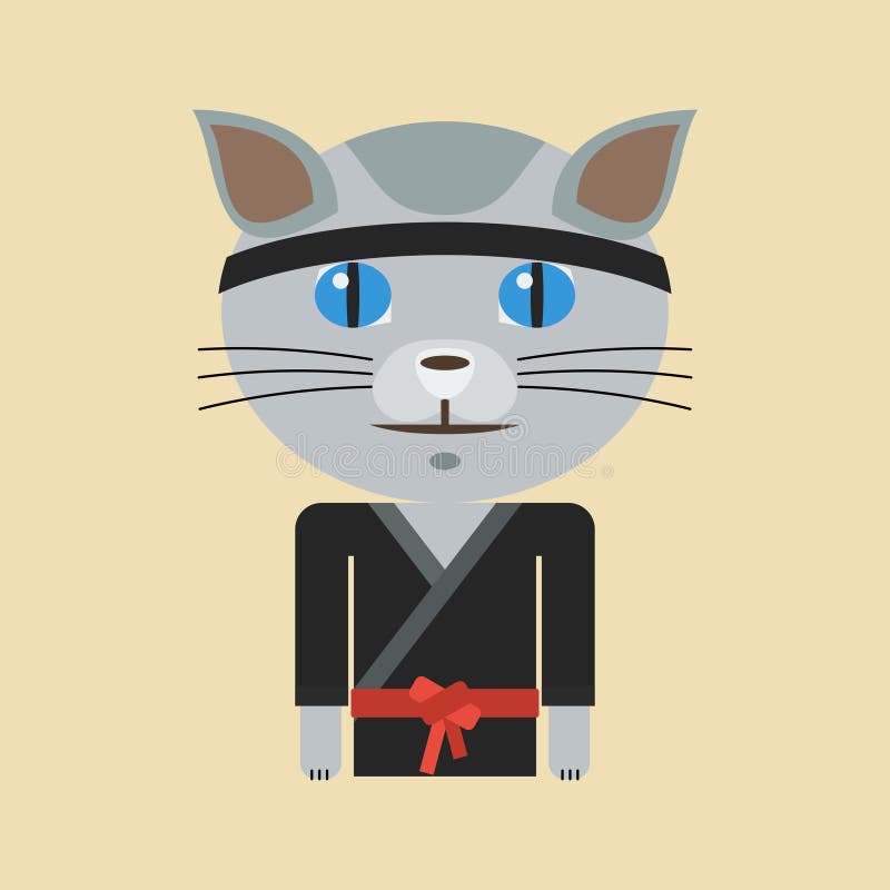 Chat de combattant illustration stock Chat de combattant illustration stock