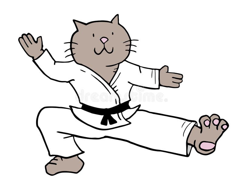 Chat de karaté illustration de vecteur Chat de karaté illustration de vecteur