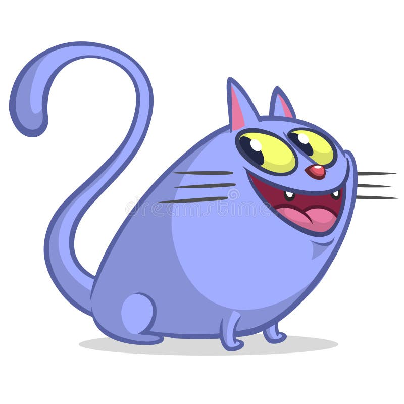 Chat de vecteur avec la queue pelucheuse Bande dessinée d'isolement illustration libre de droits Chat de vecteur avec la queue pelucheuse Bande dessinée d'isolement illustration libre de droits