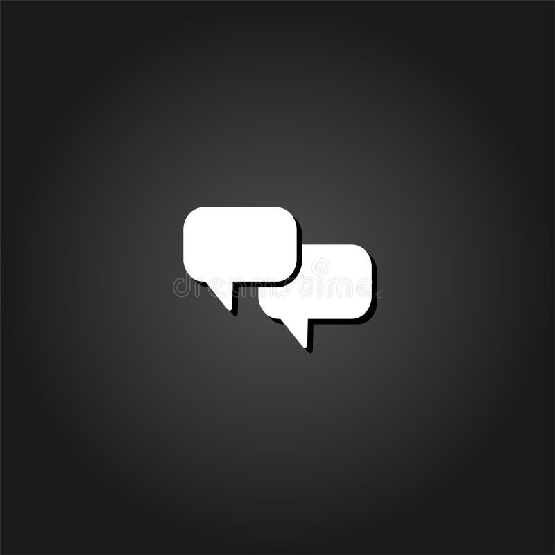 Chat With Dialog Clouds Icon Flat Stock Vector Illustration Of Chatting Network
