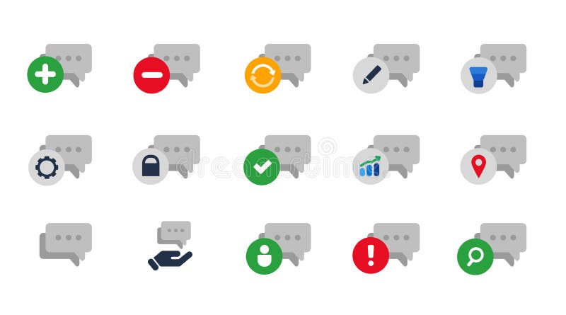 Chat Discussion Forum Dialogue Communication Icon Set Collection