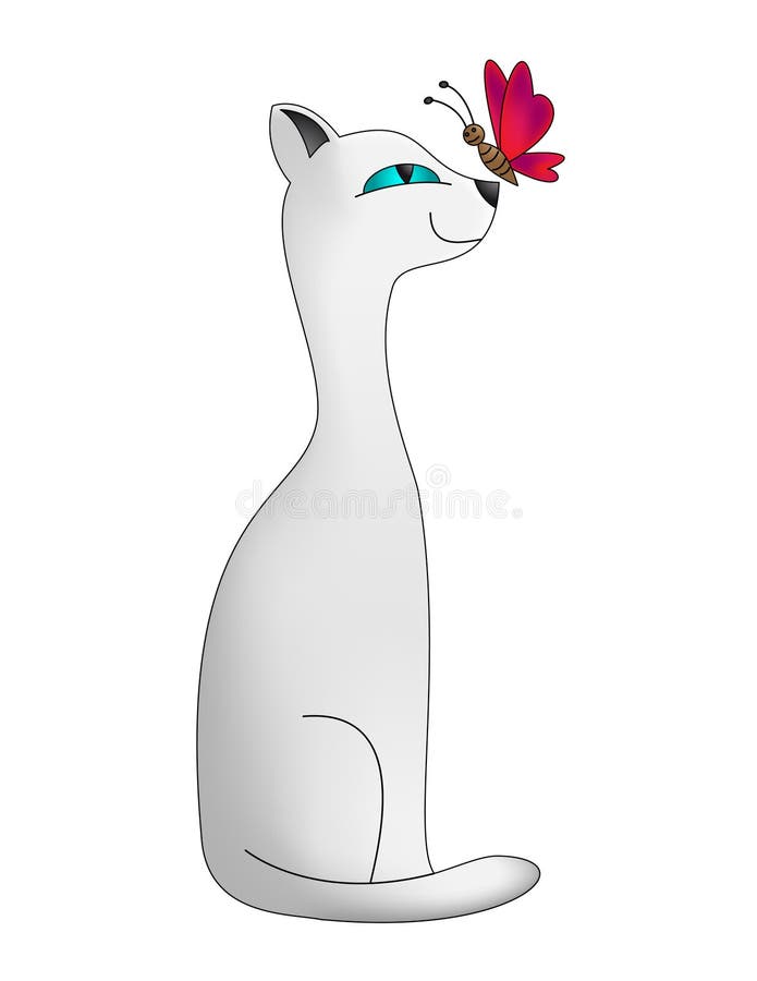Chat et guindineau illustration stock Chat et guindineau illustration stock