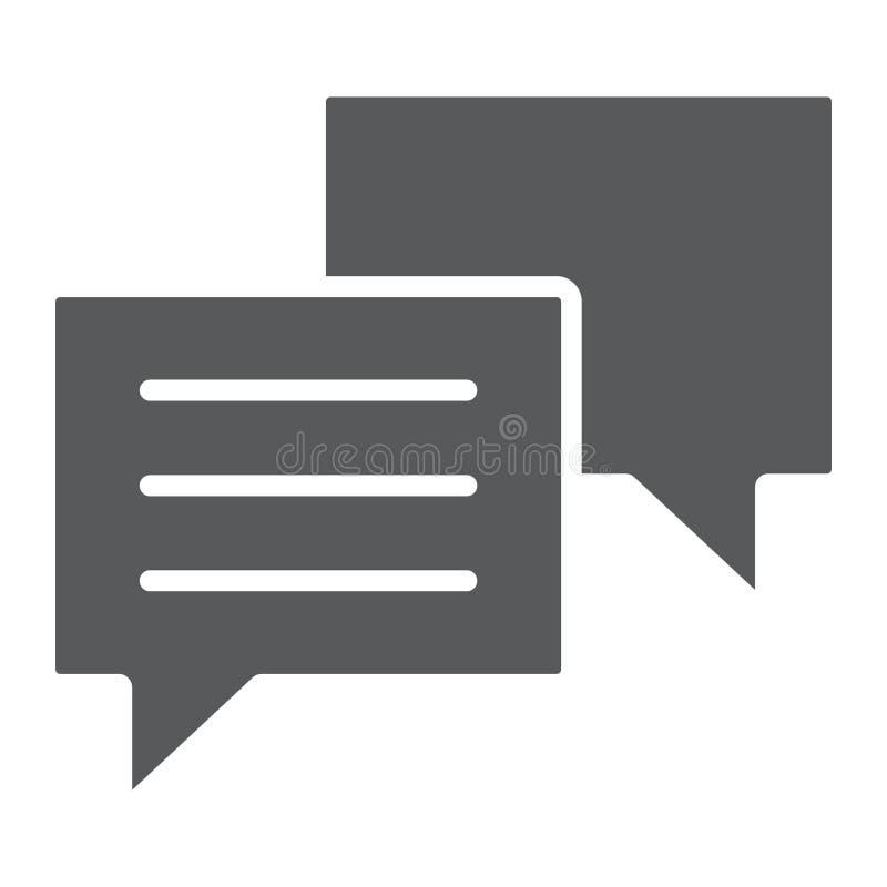 Chat glyph icon, dialog and talk, speech bubble royalty free illustration Chat glyph icon, dialog and talk, speech bubble royalty free illustration