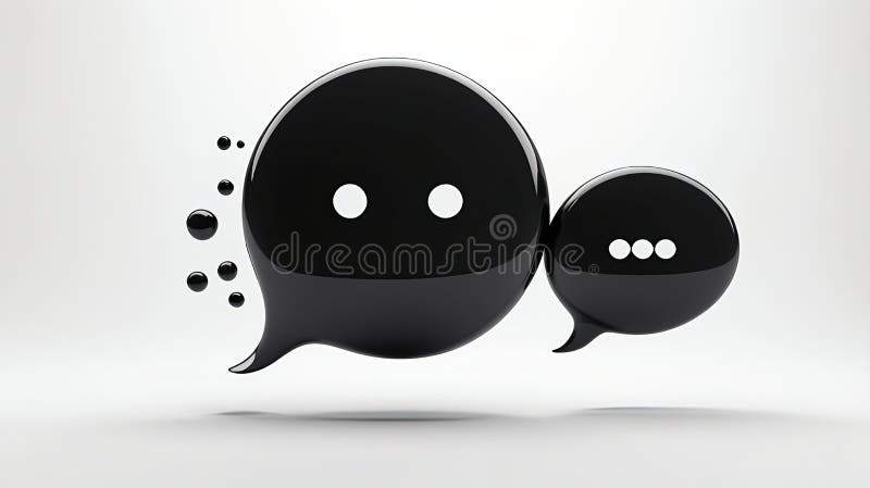 Chat-Illustration der Black Speech Bubble vektor abbildung