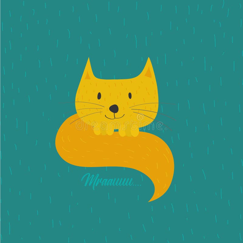 Chat Jaune Personnage De Dessin Anime Drole Sur Le Fond Vert Bleu Illustration De Vecteur Illustration Du Grand Animal Chat Jaune Personnage De Dessin Anime Drole Sur Le Fond Vert Bleu Illustration De Vecteur Illustration Du Grand Animal