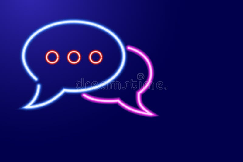 Chat-Kommentar, Sprachblasensymbol-Design aus leuchtenden blauen, rosa und roten Neonleuchten Kommunikationssymbol, gemischt stock abbildung Chat-Kommentar, Sprachblasensymbol-Design aus leuchtenden blauen, rosa und roten Neonleuchten Kommunikationssymbol, gemischt stock abbildung