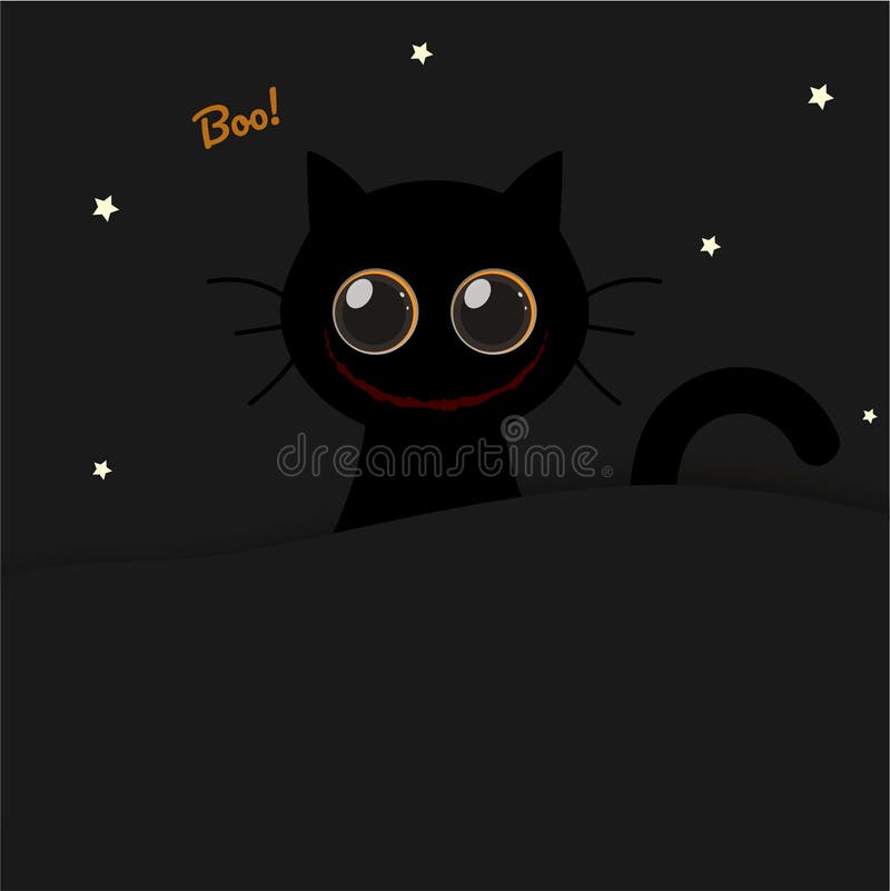 Chat Noir De Halloween De Sourire Effrayant Rond Mignon De Yeux Illustration De Vecteur Illustration Du Drapeau Enfant Chat Noir De Halloween De Sourire Effrayant Rond Mignon De Yeux Illustration De Vecteur Illustration Du Drapeau Enfant