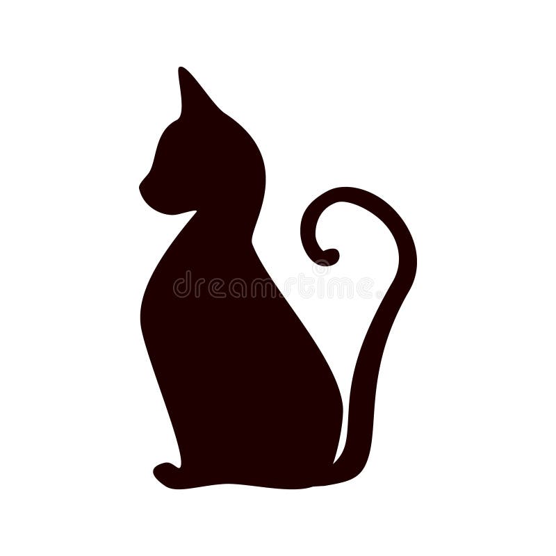 Chat Noir Sur Un Fond Blanc Illustration De Vecteur Illustration Du Chat Symbole