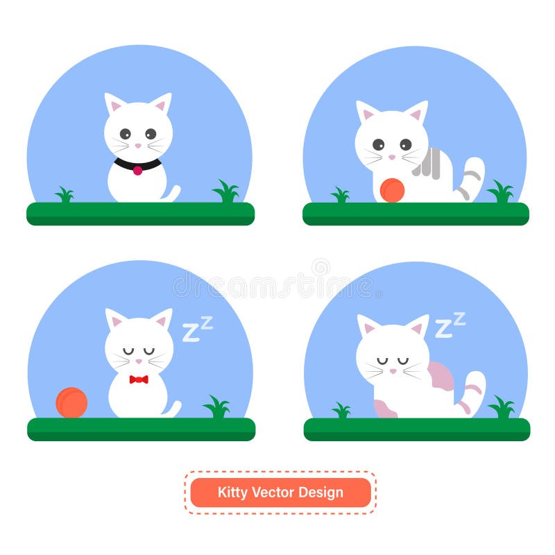 Chat ou Kitty Vector mignon pour les calibres d'icône ou le fond de présentation illustration stock Chat ou Kitty Vector mignon pour les calibres d'icône ou le fond de présentation illustration stock