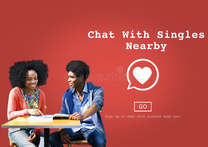 Chat with SIngles Nearby Love Romance Online Concept stock image
