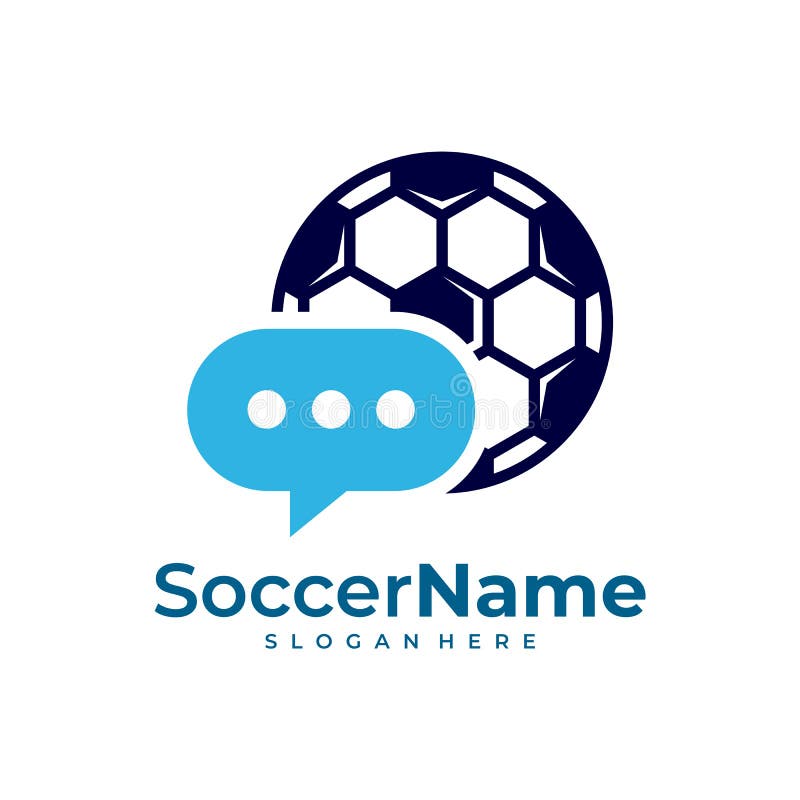 Chat Soccer Logo Template, Football Logo Design Vector Stock