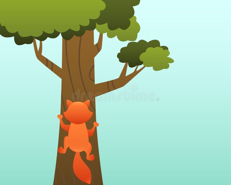 Chat dans un arbre illustration de vecteur. Illustration du silhouette