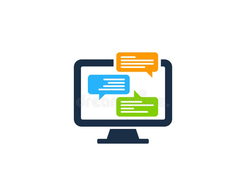 Chat Talk Computer Icon Logo Design Element vector illustration