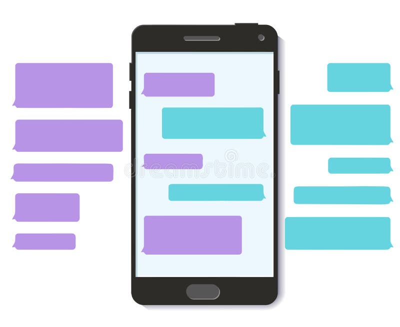 Chat Text Message Bubble 3D Flat Vector Mobile Interface stock illustration Chat Text Message Bubble 3D Flat Vector Mobile Interface stock illustration