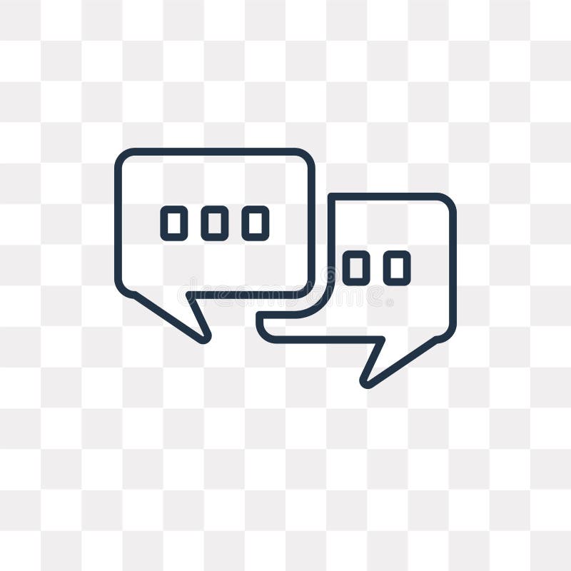 Chat vector icon isolated on transparent background, linear Chat stock illustration Chat vector icon isolated on transparent background, linear Chat stock illustration