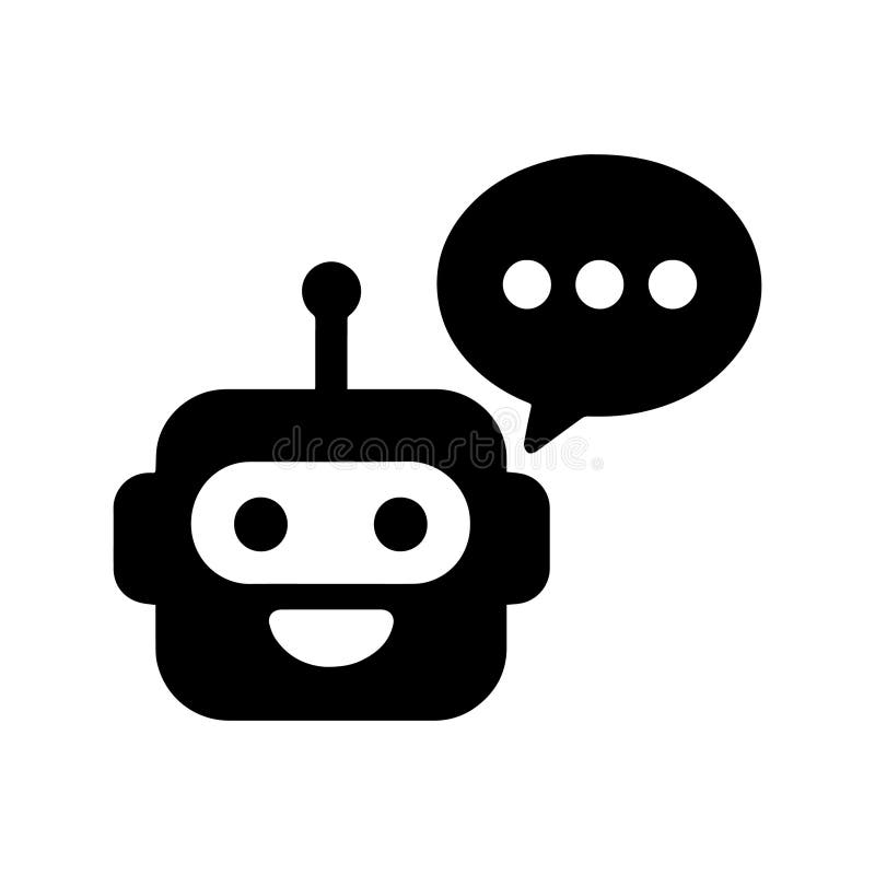 Chatbot Assistant Icon Vector Icon isolated on white stock illustration
