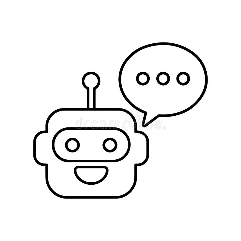 Chatbot Assistant line Icon Vector Icon isolated on white royalty free illustration