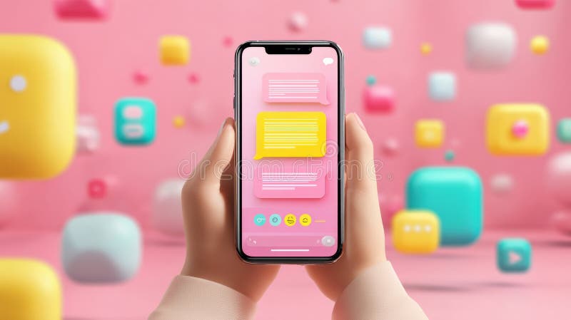 Chatbot Assists With Order Confirmation Using Vibrant Interface on Mobile Device for Seamless Communication Experience stock photos