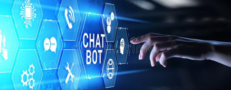 Chatbot Customer service automation NLP natural language processing business technology concept stock illustration