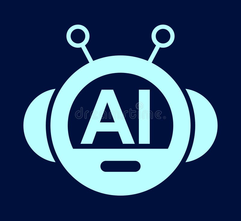 Chatbot icon for support service concept, smart AI technology assistant, smart robot, online communication, machine learning and vector illustration