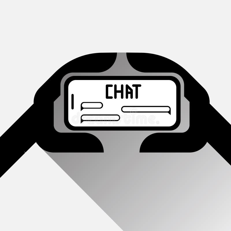 Chatbot Service Icon Concept Black Chat Bot Or Chatterbot Online Support Technology vector illustration