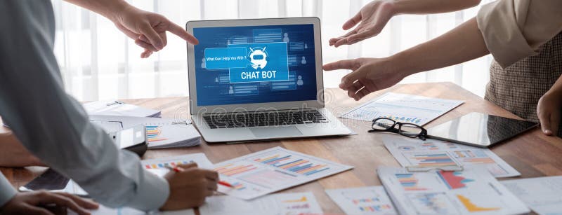 Chatbot-Software-Anwendung für das dynamische Online-Geschäft lizenzfreies stockbild