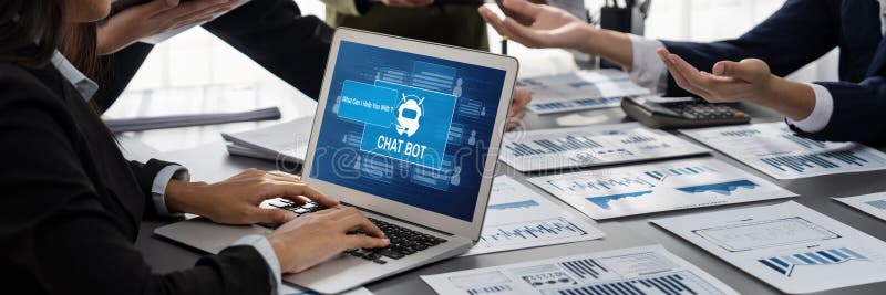 Chatbot-Software-Anwendung für das dynamische Online-Geschäft lizenzfreies stockfoto