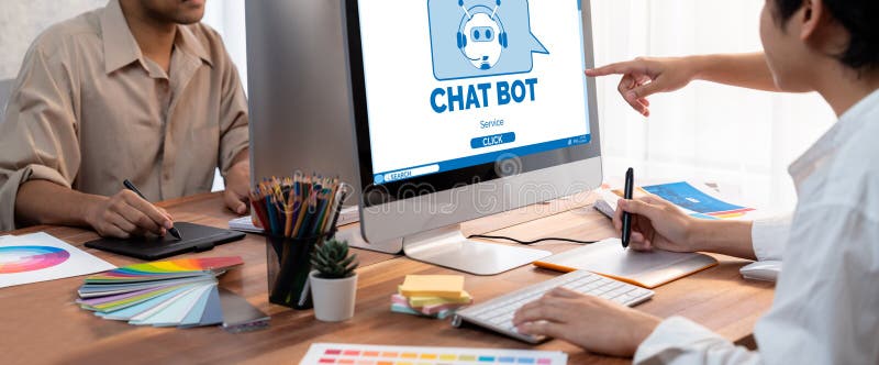 Chatbot-Software-Anwendung für das dynamische Online-Geschäft stockbilder