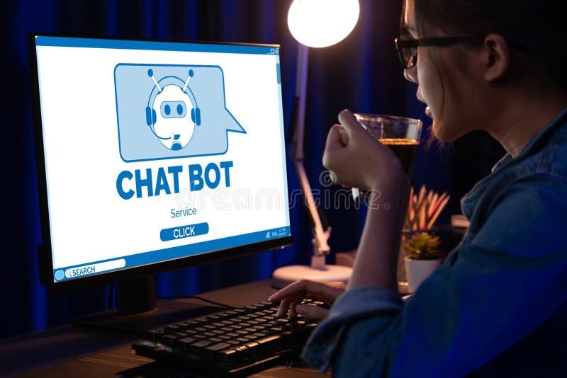 Chatbot-Software-Anwendung für das dynamische Online-Geschäft stockbilder