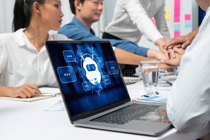 Chatbot-Software-Anwendung für das dynamische Online-Geschäft lizenzfreies stockbild