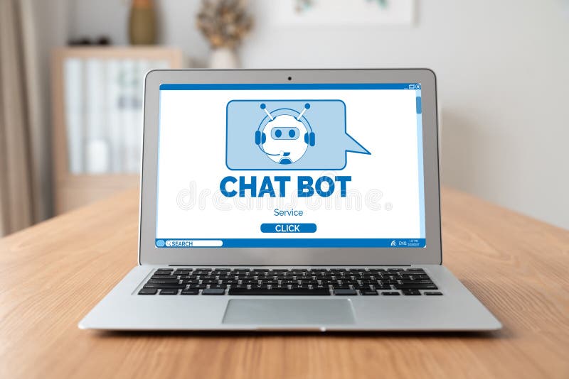 Chatbot-Software-Anwendung für moderne Online-Geschäfte lizenzfreie stockfotografie